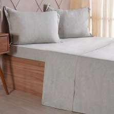 Jogo de Cama Queen 4 Pçs lIne Stile 100% Poliéster 158x198x35cm Verde Alfafa