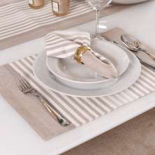 Jogo de Guardanapos 2 Peças Fio Tinto 40x40cm Stripes Taupe