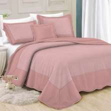 Kit Cobre Leito Casal Frame com Porta Travesseiros Matelassê