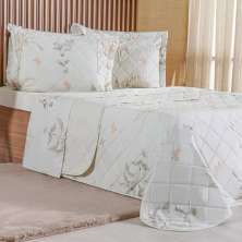 Kit Colcha King 200 Fios Estampada New 100% Algodão 260x280cm Organique