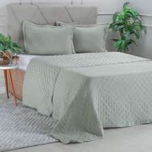 Kit Colcha King Santorini Super Macia 260x280 Olive