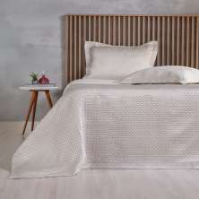 Kit Colcha King Satinatta Cetim Toque Pele de Pessego 260x280cm Latte