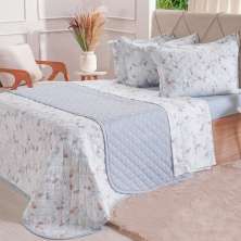 Kit Colcha Queen 200 Fios Estampada 240x260cm Floralis