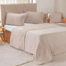 Kit Colcha Queen Santorini New 240x260cm Biscuit