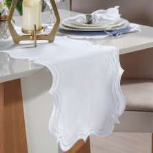Trilho de Mesa Bordare Bordado 40x150cm Branco