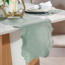 Trilho de Mesa Bordare Bordado 40x150cm Suculenta