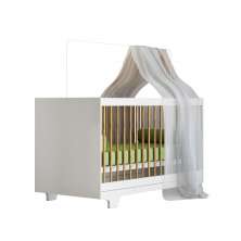 Berço Mini Cama Flocos com Colchão Tigus Baby Branco