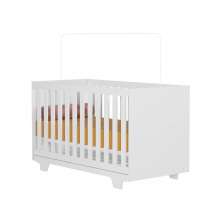 Berço Mini Cama com Colchão Life Tigus Baby Branco