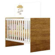 Berço com Suporte Mosquiteiro Life Tigus Baby Branco Madeirado Ypê