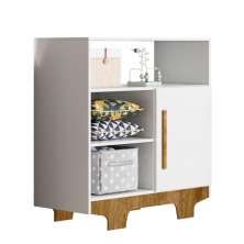 Cômoda Flocos 1 Porta 3 Prateleiras Tigus Baby Branco Madeirado Ypê