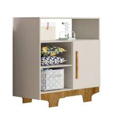 Cômoda Flocos 1 Porta 3 Prateleiras Tigus Baby Off White Madeirado Ypê