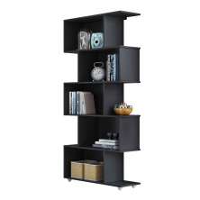 Estante Vertical para Livros 5 Nichos Tigus Preto