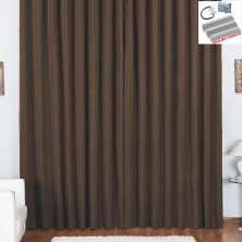 Cortina Pryme 4 Metros Sala Quarto em Oxford para Trilho Comum - Tabaco