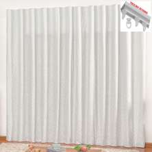 Cortina em Jacquard Bahamas 2,00 x 1,70 Para Trilho Suisso - Cinza Claro