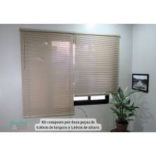 Persiana Horizontal PVC 25mm BLOCK LUXO 160larg x 160alt Café (2 pçs)