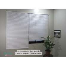 Persiana Horizontal PVC 25mm BLOCK LUXO 200larg x 160alt Branca (2 pçs)