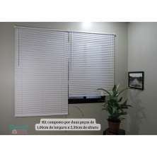 Persiana Horizontal PVC 25mm BLOCK LUXO 200larg x 220alt Branca (2 pçs)