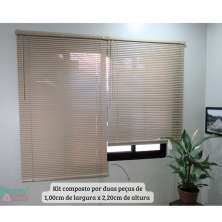 Persiana Horizontal PVC 25mm BLOCK LUXO 200larg x 220alt Café (2 pçs)