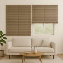 Persiana Horizontal PVC 25mm BLOCK LUXO 200larg x 220alt Café (2 pçs)