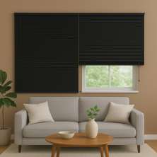 Persiana Horizontal PVC BLOCK 240larg x 160alt Preta (2 pçs)
