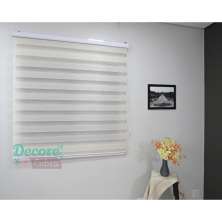 Persiana Rolo Double Vision Zebra 140larg x 160alt Linho com bando