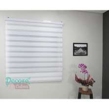 Persiana Rolo Double Vision Zebra 160larg x 160alt Branca com bando