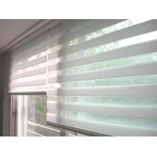 Persiana Rolo Double Vision Zebra 200larg x 220alt Branca com bando