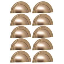 Conjunto 10 Puxadores 1753 Grenade Concha Dourado para Móveis Armários e Gavetas