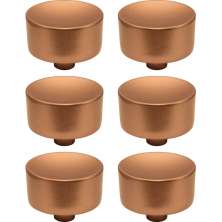 Conjunto de 6 Puxadores 194 Yuma Ponto Cobre Para Móveis Armários e Gavetas