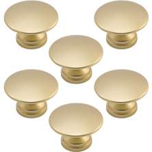 Kit 6 Puxadores 200 Tucson Ponto Dourado Para Móveis Armários e Gavetas