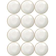 Conjunto 12 Pratos de Porcelana Tramontina para Sobremesa 21cm Rústicos Decorados Marrom