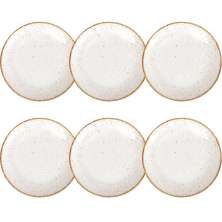 Conjunto 6 Pratos Rústicos Tramontina Rasos 28cm Porcelana M
