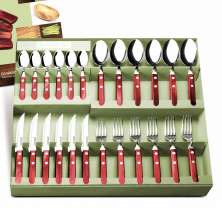 Conjunto de Talheres Inox 24 Peças Vermelho 43cm Tramontina