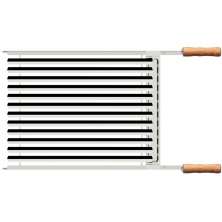 Grelha Tramontina Churrasco Grelhados Legumes 50x41cm Aço Inox Cabo de Madeira