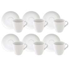 Jogo 6 Xícara de Porcelana Capuccino com Pires 200ml Café Tr