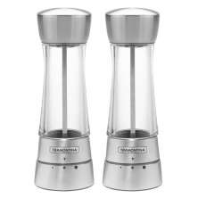 Kit 2 Moedores de Sal ou Pimenta Tramontina com Regulagem do Grão Aço Inox Realce