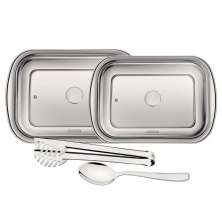 Kit 2 Travessas Assar Servir Tramontina Cosmos em Aço Inox c