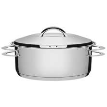Panela de Fundo Triplo Rasa 4,7L Caçarola Inox com Tampa 24cm Tramontina Solar