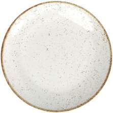 Prato Porcelana Tramontina Rústico Raso 25cm Marrom Decorado Avulso Cozinha Casa