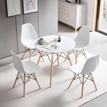 Conjunto Mesa 90cm + 4 Cadeiras Charles Eames Eiffel Trevisul - Branco