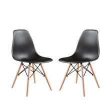 Kit de 2 Cadeiras Eames Charles Eiffel Trevisul - Preto