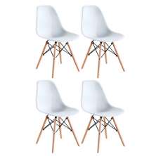 Kit de 4 Cadeiras Eames Charles Eiffel Trevisul - Branco