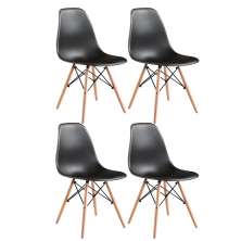 Kit de 4 Cadeiras Eames Charles Eiffel Trevisul - Preto