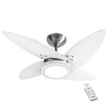 Ventilador LED Roma Escovado 4 Pás Brancas 110V e Controle