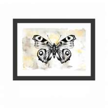 Quadro Decorativo com Moldura Borboleta Preto 40x30 cm