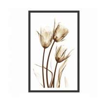 Quadro Decorativo com Moldura Floral I Preto 80x50 cm