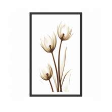 Quadro Decorativo com Moldura Floral II Preto 80x50 cm