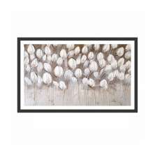 Quadro Decorativo com Moldura Floral Preto 80x50 cm