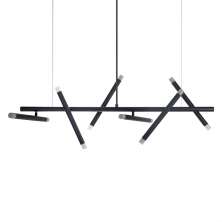 Lustre Grande Slim Moderno Billy PRETA + 12 LED G9 de 5W