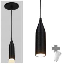 Lustre Pendente Decorativo Design 3D - ABS174 - PRETO + LED